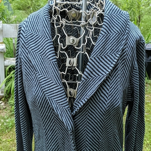 Worthington blue & black rayon lightweight coat - Picture 2 of 3